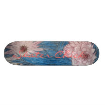 Blue Nymph Flowers Skateboard