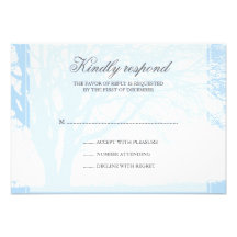 Blue Oak Winter Wedding Response Card Personalized Announcements