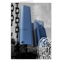 Blue Office Buildings Card