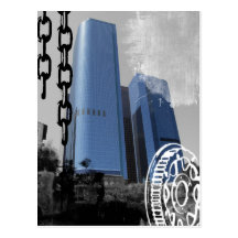 Blue Office Buildings Post Card