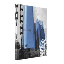 Blue Office Buildings Stretched Canvas Print