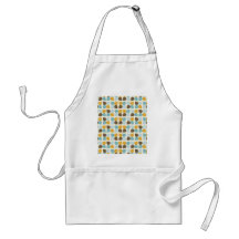 Blue Orange Tan Fall Colours Leaf Pattern Aprons