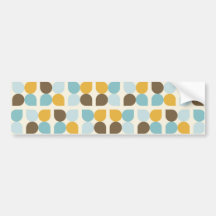 Blue Orange Tan Fall Colours Leaf Pattern Bumper Stickers