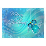 BLUE ORNAMENTS & SNOWFLAKES by SHARON SHARPE Greeting Cards