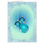 BLUE ORNAMENTS & SNOWFLAKES by SHARON SHARPE Card