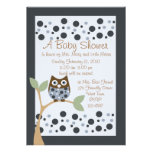 Blue Owl Baby Shower Invitation