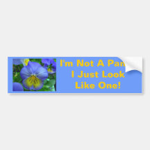 Blue Pansy Bumper Sticker