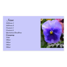 Blue Pansy,Gardeners Business card
