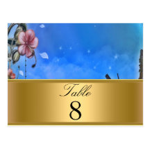 Blue Party table Numbers Postcard