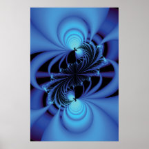 Blue Peace Fractal Poster