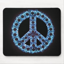 blue peace sign mousepad