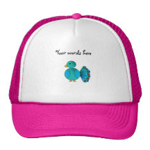 Blue peacock hats