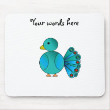 Blue peacock mousemats