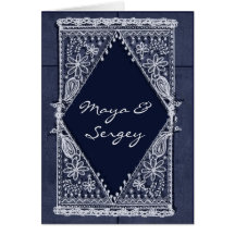 Blue Persian Rug Indian design Card