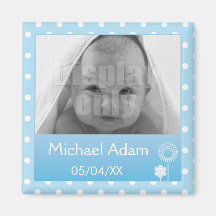 Blue photo magnet