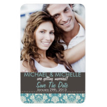 Blue Photo Save The Date Photo Template magnets