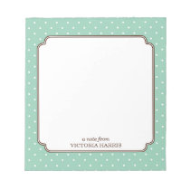 Blue polka dot personalized girly cute notepad notepads
