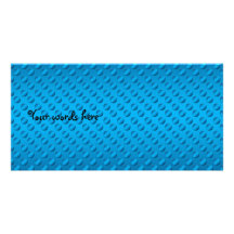 Blue polka dots on blue background photo card template