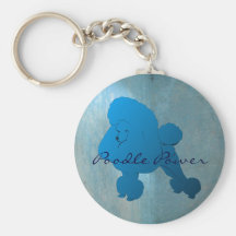 Blue Poodle Keychain