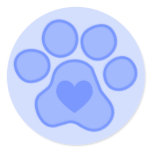 Blue Puppy Paws Heart Sticker stickers