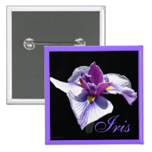 Blue Purple Iris II Pin