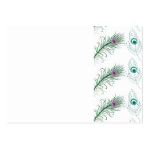 Blue Purple Peacock Feathers Business Card
