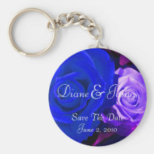 Blue Purple Rose Keychain
