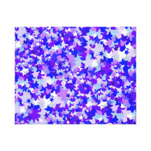 Blue & Purple Stars Confetti pattern Stretched Canvas Prints