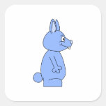 Blue Rabbit Square Sticker