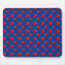 Blue red apple pattern mousepads