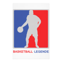 blue red basketball legend icon customized stationery