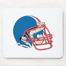 Blue & Red Football Helmet Mousemats