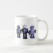 blue robots mug