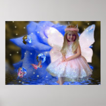 Blue Rose Fairy Poster