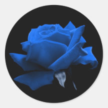 Blue Rose Round Sticker
