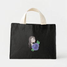 blue rose tattoo canvas bags