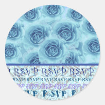Blue Roses RSVP Sticker