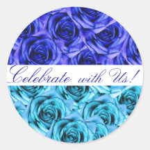 Blue Roses Wedding Sticker