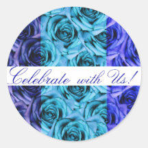 Blue Roses Wedding Sticker