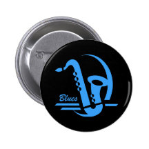 Blue sax blues button