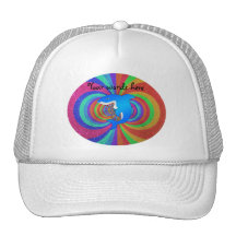 Blue shark psychedelic rainbow glitter mesh hats
