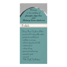 Blue, Silver and Black Wedding Program Rack Card