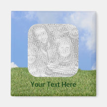 Blue Skies Grass Customisable Photo Magnet