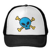 Blue Skull Mesh Hat