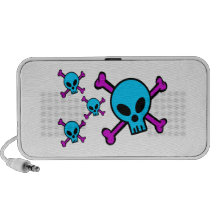 Blue Skull Pink Crossbones Notebook Speakers