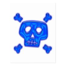 Blue Skull Postcard