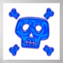 Blue Skull Poster