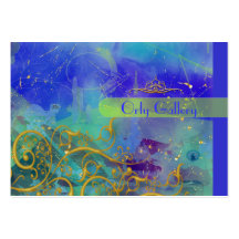 Blue sky, Abstract with ornamental swirls Business Card