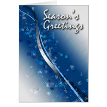 Blue Snowfall Greeting Card