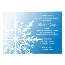 Blue Snowflake Post Wedding Brunch Invitation